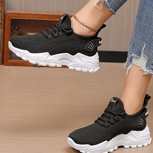 Women's mesh Breathable Sneakers Comfortable Casual Lace Up Chunky Platform Running Shoes Lightweight Non Slip Walking Shoes for Travel Work Party3