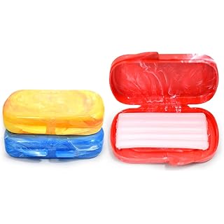 Orthodontic Dental Wax for Braces – Premium Braces Wax in Designer Marble Cases, Tooth Wax for Braces, Clear & Unscented, 3-Pack Assorted Colors