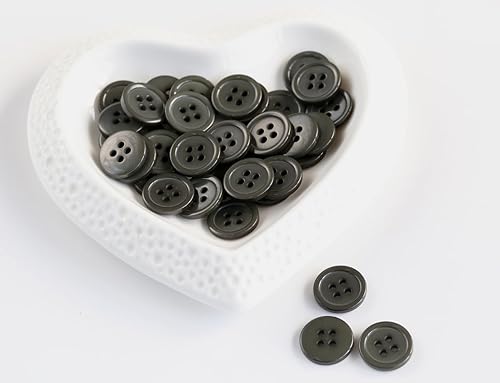 Miniatura 9 de GANSSIA 160 botones de costura de 58 pulgadas (0.591 in) para prendas de vestir con parte trasera plana, botones azul oscuro, manualidades,