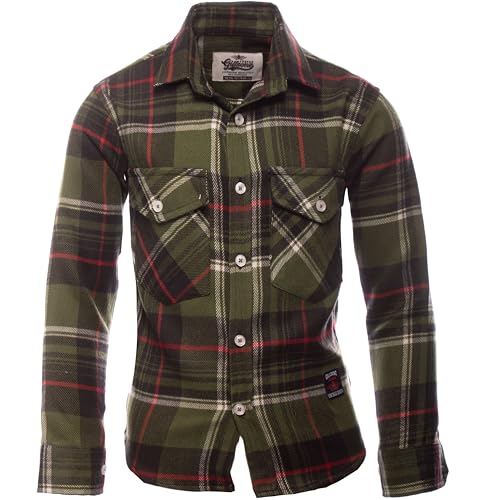 GILLSONZ DSF-73 Flanellhemden Kariertes Hemd Kinder Freizeit Student Hemd...