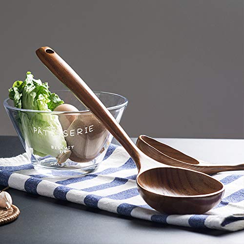 Renawe 2 Pcs Wooden Spoon Ladle For Cooking Spoons-14 Inch Long Kitchen Cooking Spoon & 11 Inch Best Wood Spoons Large Deep Serving Spoons Soup Ladles Set thumb #6