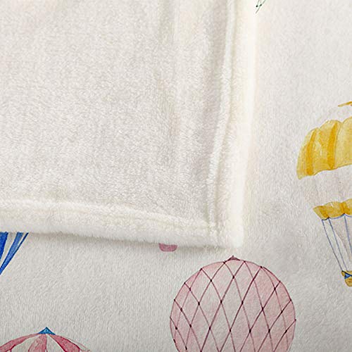 Mugod Balloon Throw Blanket Cute Watercolor Hot Air Balloons Pattern Decorative Soft Warm Cozy Flannel Plush Throws Blankets For Baby Toddler Dog Cat 30 X 40 Inch #TOP6