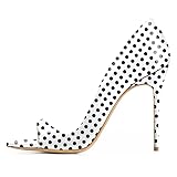 EDEFS Zapatos de tacón alto abiertos para mujer, lunares, 36 EU