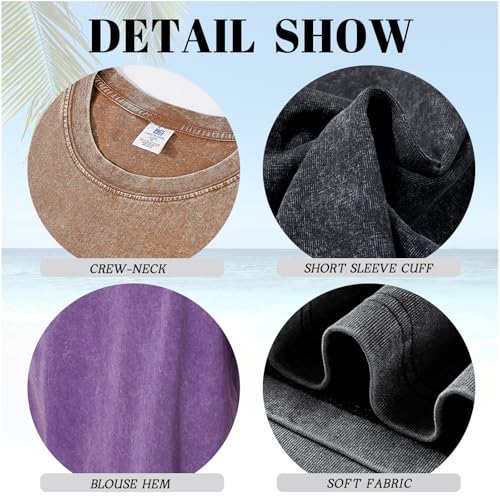 Oversized T-Shirts for Men Vintage Cotton Tee Crew Neck Short Sleeve Tops Men's Loose Fit Casual Fashion Shirt4