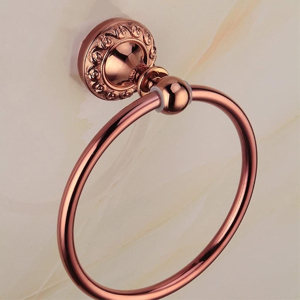 LSLYTQ Stainless Steel Towel Ring, Wall Mounted Round Gold Towel Rack, Hardware Pendant for Home Restroom Hotel Bathroom