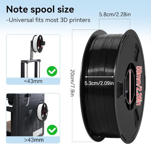 Image of Dynta PLA 3D Printing Filament 1KG - 1.75mm High Precision ±0.02mm 3D Printer Filament, Compatible with Creality Ender-3 V3, Prusa Mini+, Perfect for Beginners and Hobby DIY Users, Black & White