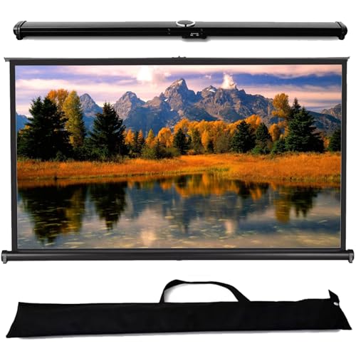Pantalla de proyección portátil de sobremesa 16:9 4K HD con funda, para cine en casa interior y exterior miniatura 1