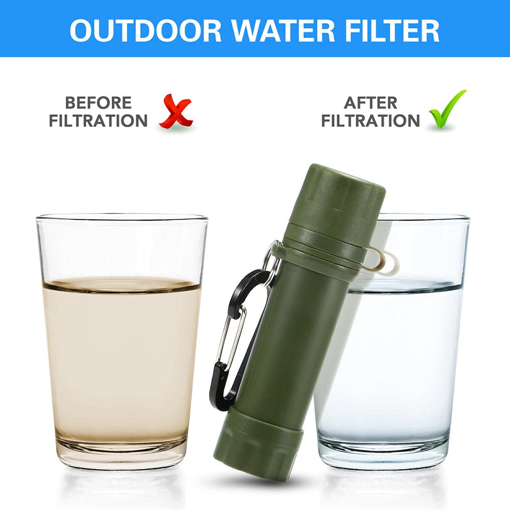Personal Filtro Acqua Mini Portatile Purificatore Acqua Filtri 1000 L capacità Outdoor Sopravvivenza di Emergenza Paglia per Sport Esterni Campeggio Trekking