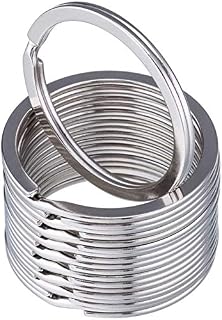 30mm Round Flat Key Chain Rings 50 pcs Metal Split Ring for Home Car Keys Organization, Silver
