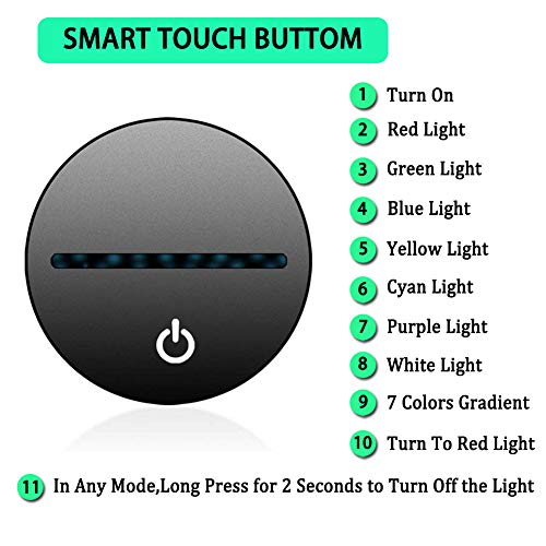 Luce Notturna,Lampada da Illusione Ottica 3D per