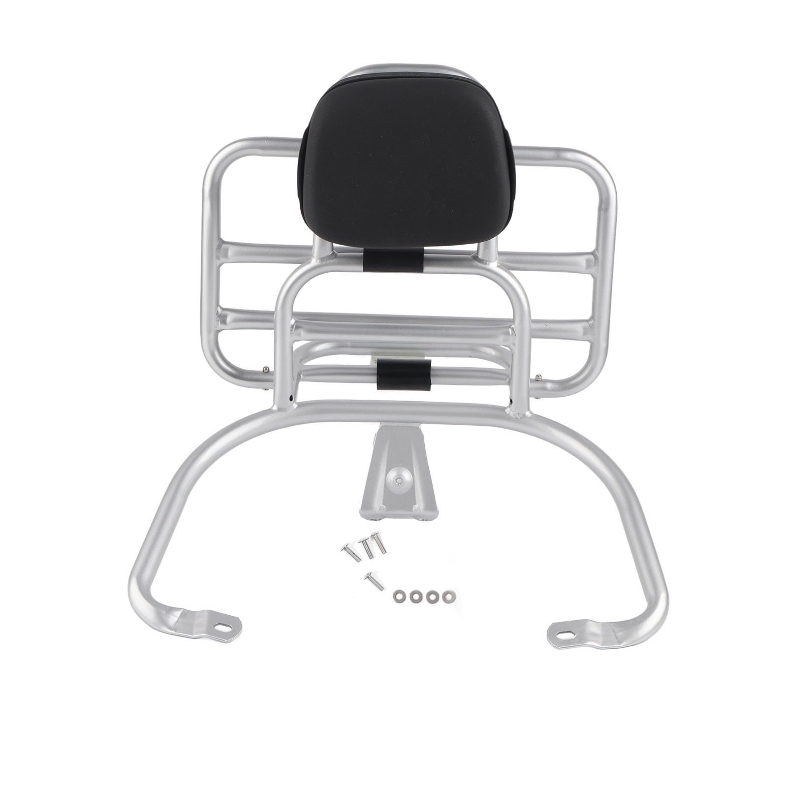 Generic Portaequipajes Trasero para Motocicleta Duradero con Respaldo para Sprint Primavera 150, Placa Cromada de Aleación de Acero, Fácil de Instalar