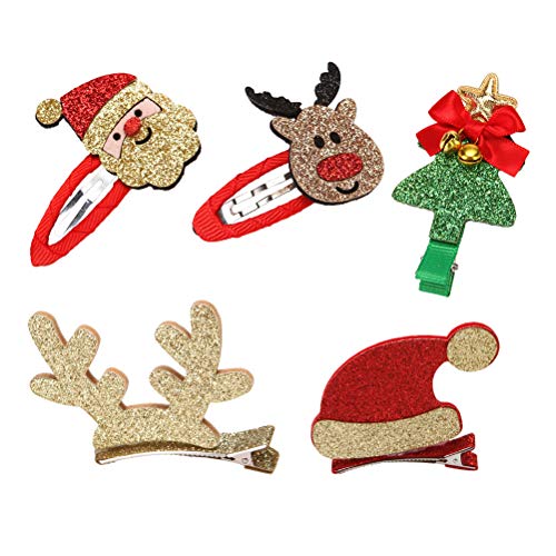 2 Weihnachts-Haarklammern – Weihnachtsmann & Rentier, Festlicher Haarschmuck