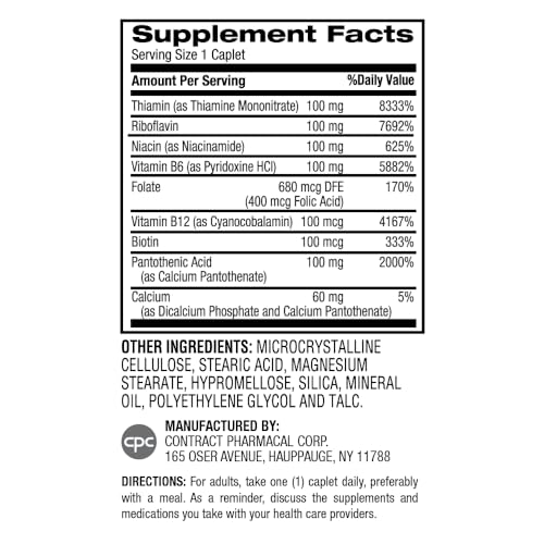 Image of Earth's Splendor Vitamin B Complex - Supports Energy, Metabolism, and Immune Function - Complete B-Vitamin Formula for Men & Women, 60 Tablets, 2-Month Supply