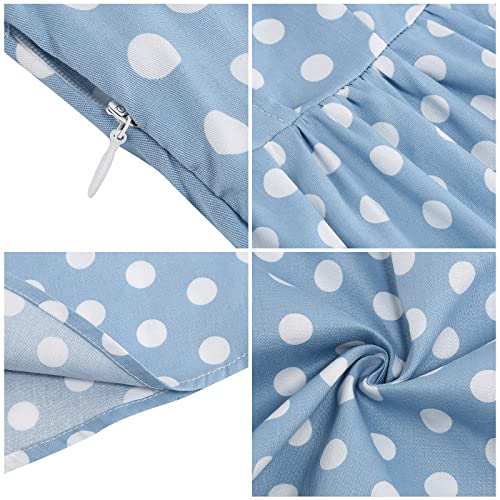 Image of 1950s Dresses for Women Vintage Rockabilly Retro Short Sleeve Tie Midi Dress Cocktail Party Evening Prom Gown
