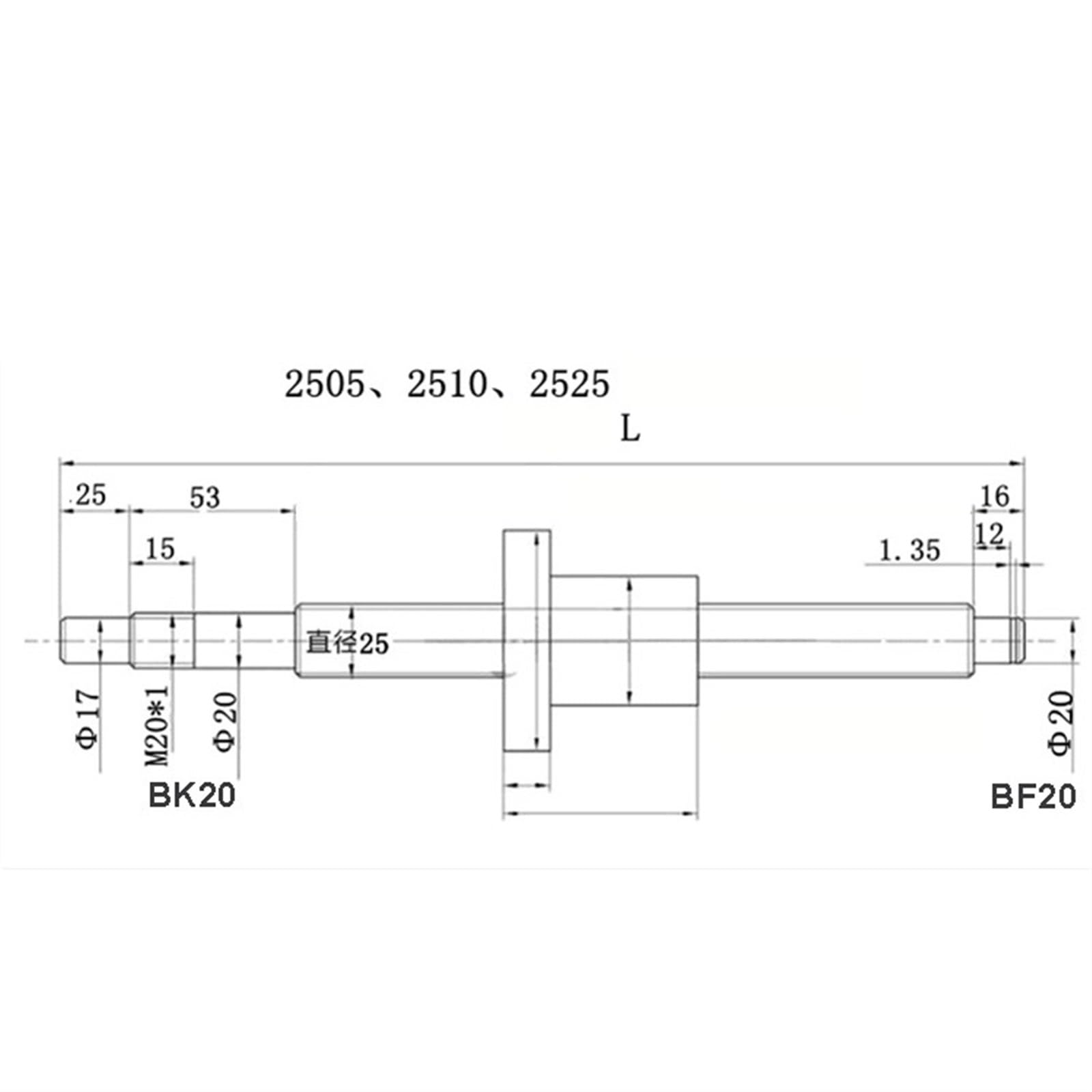 Metal Ball Screw nut end Processing with 4pcs HGW25CC Slider Blocks L1050-1400mm+HM20-86 Ball Screw Kit SFU2505+HGR25 Linear Guide Kit for Part(1200mm)