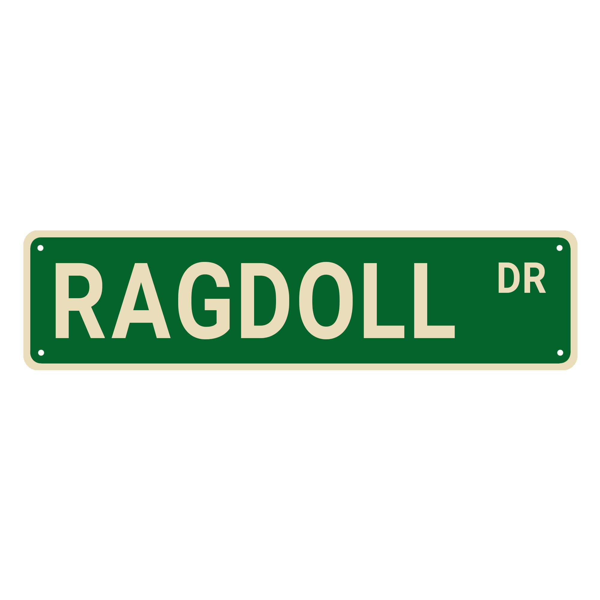 Sitrmgh Sign Ragdoll Street S, Ragdoll Cat Decor Ragdoll Cat Ragdoll Gift, Wall Decor For Home/Driveway/Man Cave/Bar, Quality Metal S 16X4 Inch