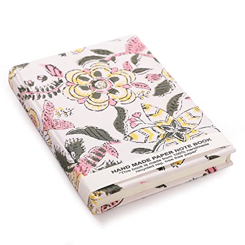 Image of Ravaiyaa - Attitude is everything Hand Block Printed Fabric Journal Handbound Notebook Gifts for Writers Recycled Paper Notebook Diary