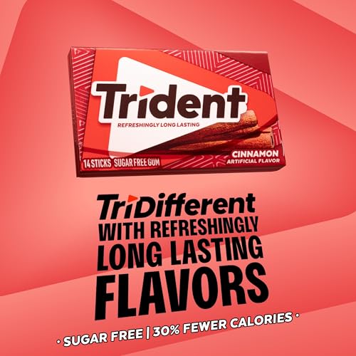 Image of Trident Cinnamon Sugar Free Gum, 12 Packs of 14 Pieces (168 Total Pieces)