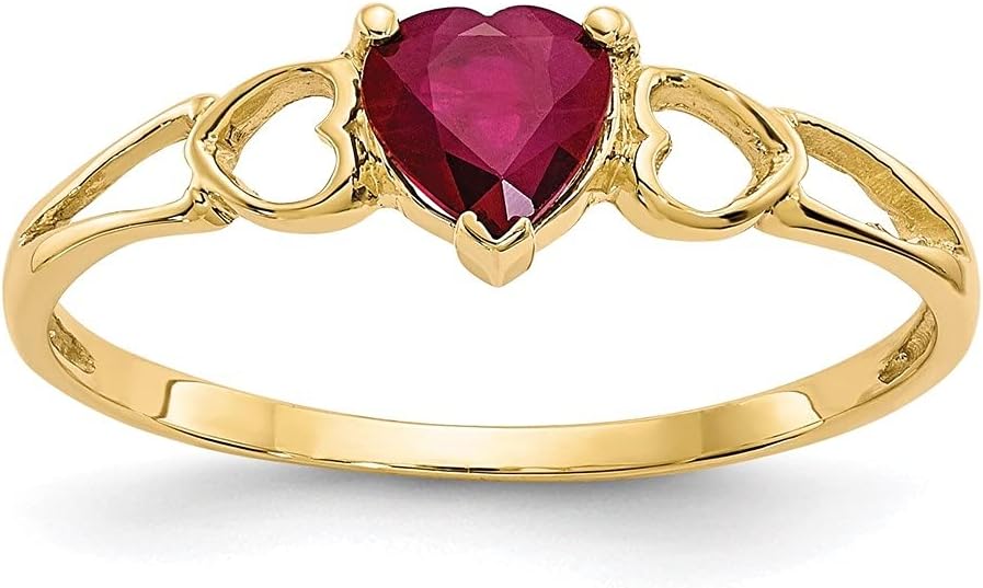 Diamond2Deal 14k Yellow Gold Ruby Solitaire Engagement Ring Size 7 (0.55 ct)