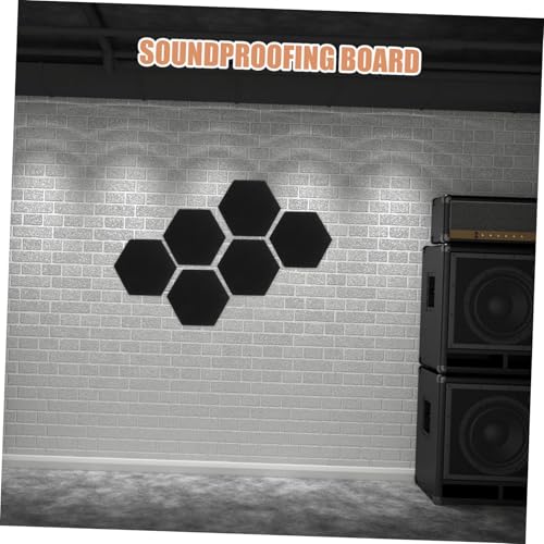UPKOCH 12 piezas Almohadillas hexagonales para aislamiento acústico, barrera acústica para absorción de sonido y estética de paredes con respaldo adhesivo fácil de instalar miniatura 4