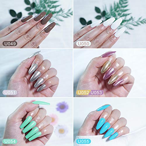 Umikk 24 Stück Gel Nagellack Set 21 Farben 5ml mit Basis No Wipe Top Matte Decklack 10ml UV LED Cure Coral Orange Weiß… – Bild 5