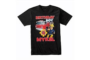 Customized Fireman Birthday T-shirt for Boys