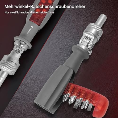 Jeu de tournevis à cliquet multi-angle modèle A avec embouts de précision pour bricolage