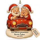 Customdo Ornament personalisiert mit Name für Weihnachtsbaum - Individuelle Weihnachtskugel Gemeinsam alt Werden Dekoraktion selbst gestalten - Christbaumschmuck Auto Kugel Anhänger