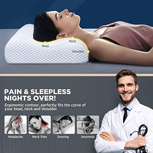 Image of Memory Foam Pillow, Orthopedic Refill Pillow, Neck Pain, Cervical Cleaning Dusters Vanilla Memory Foam Pillow, Orthopedic Pillow for Neck Pain,Pillow Filter (Pack of 1)