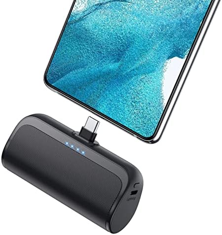 Mini Portable Charger 5200mAh,PD Fast Charging USB C Power Bank,Portable Phone Charger for Android,Ultra-Compact Plug in Battery Pack Compatible with Samsung Galaxy S22/S21,Moto,LG,Pixel (Type-C Only)