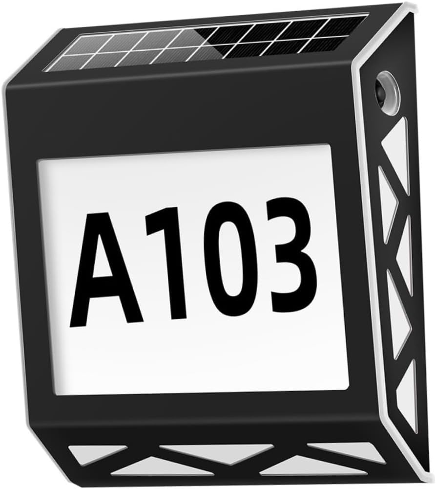 Artibetter 1set Solar House Number Sign Light Outdoor Address Plaque Energy-saving Led Easy Installation for Mailbox Front Door White Light for Visibility