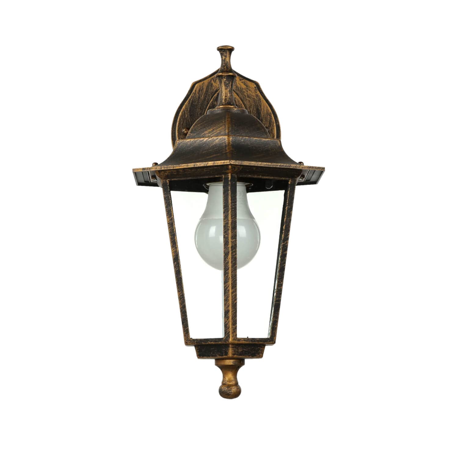 Licht-Erlebnisse Außenwandlampe Glas Aluminium in Kupfer Antik IP44 Haustür Terrasse B:17 cm E27 Rustikale Laterne nostalgische Außenleuchte Garten PARIS