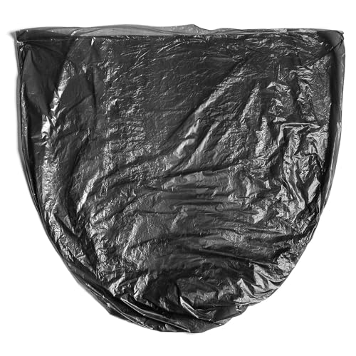 Image of Aluf Plastics High Density Trash Bags, 60 Gallon, 600 Count, 22 Micron (eq), 38 inch x 60 inch, Black, for Bathroom, Office, Industrial, Commercial, Janitorial, Municipal, Recycling