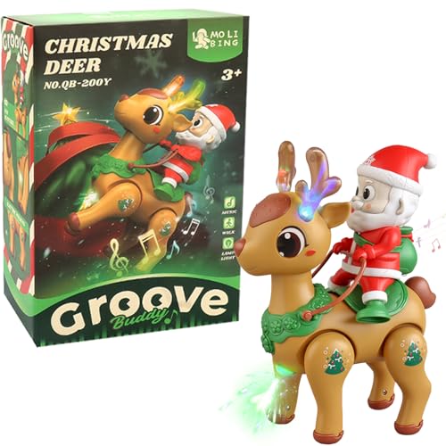 LUKIUP Weihnachtsmann Rentier Spielzeug, Tanzender weihnachtsmann,...