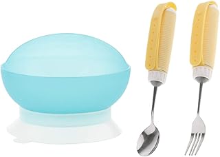Milageto Obracające się przybory do jedzenia, łyżka, widelec, misa dla osób starszych
