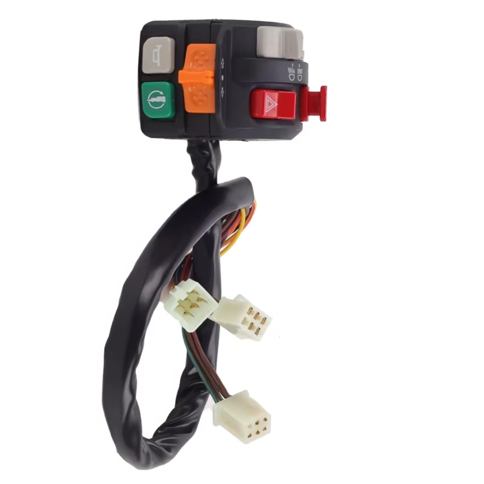 Comandi Multifunzione Per Manubrio Moto 7/8" Pulsanti Universali Per Clacson Fari Indicatori Di Direzione Avviamento Elettrico E Spegnimento Motore Comando Manubrio(Left)