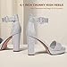 IDIFU Women's IN4 Sabrina Platform Chunky High Heels Ankle Strap Heeled Sandals Wedding Party Dress Shoes (Silver Glitter, 9)