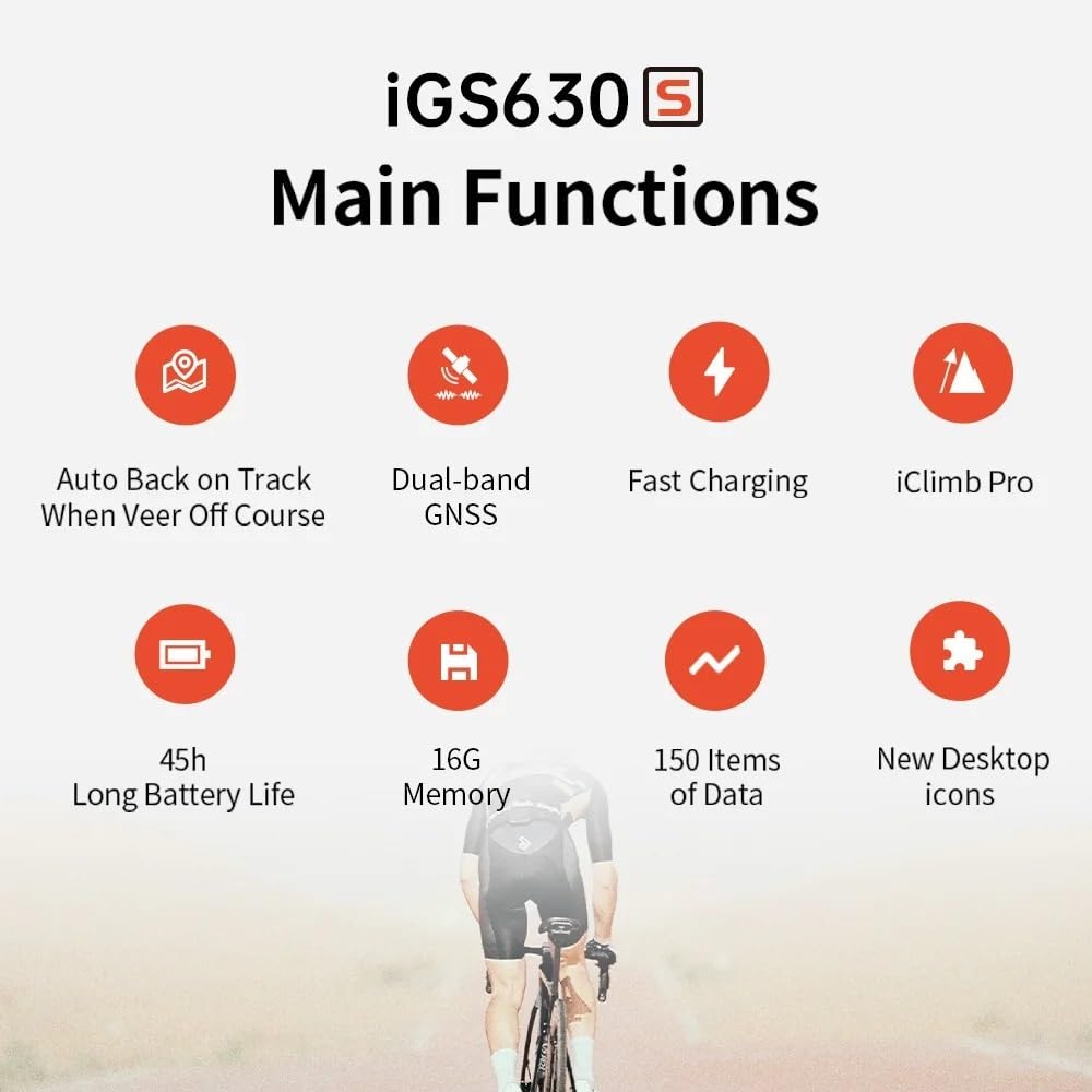 Compteur de vélo GPS sans Fil IGS630S, Compteur de Vitesse, Escalade Intelligente, Planification Pro, odomètre de vélo, entraînement en Salle
