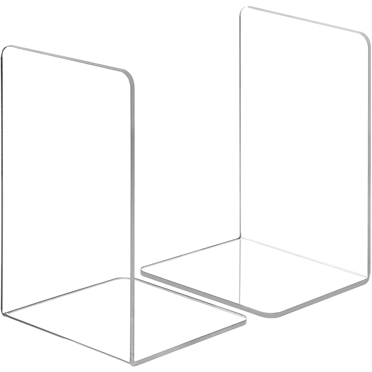 Book Ends, Decorative Clear Acrylic Book Ends Supports for Bookrack Bookcase Desk Books, Unique Appearance Design Book Shelf Holder, Home Decorative Lightweight Acrylic Invisible Bookend, 1 Pair