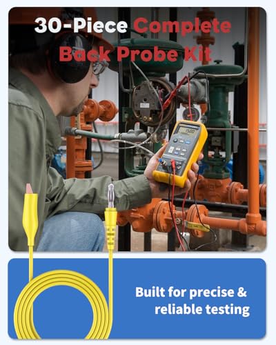 Vibit 30 Pcs Back Probe Kit Automotive, Banana Plug to Alligator Clip Test Leads, Back Probe Test Lead Kit with Wire Piercing Probe, Insulated Test Leads Set for Multimeter & Electrical Testing - Thumbnail 7