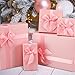 Tenceur 10 Pcs Gift Boxes with Lids Heavy Duty Nested Assorted Sizes Cardboard Gift Boxes for Presents with Ribbon for Xmas Holiday Present(Pink,5 Size)