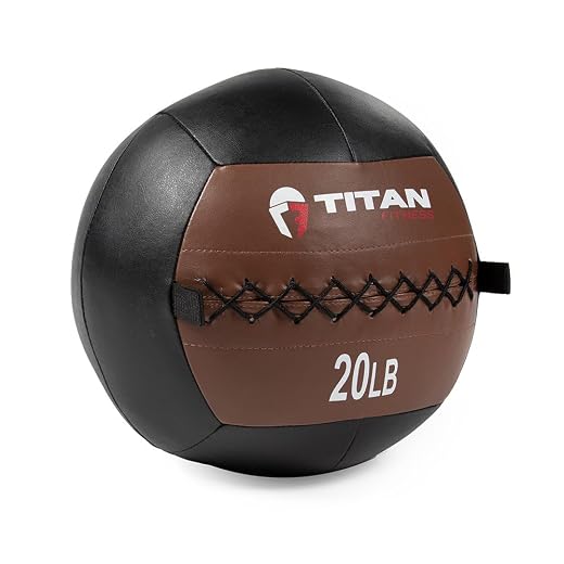 Titan Fitness Soft Leather Medicine Wall Ball Durable, Endurance, Cardio, Core Strength