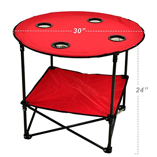 Image of Picnic at Ascot 548-R Canvas Travel Folding Table, Red