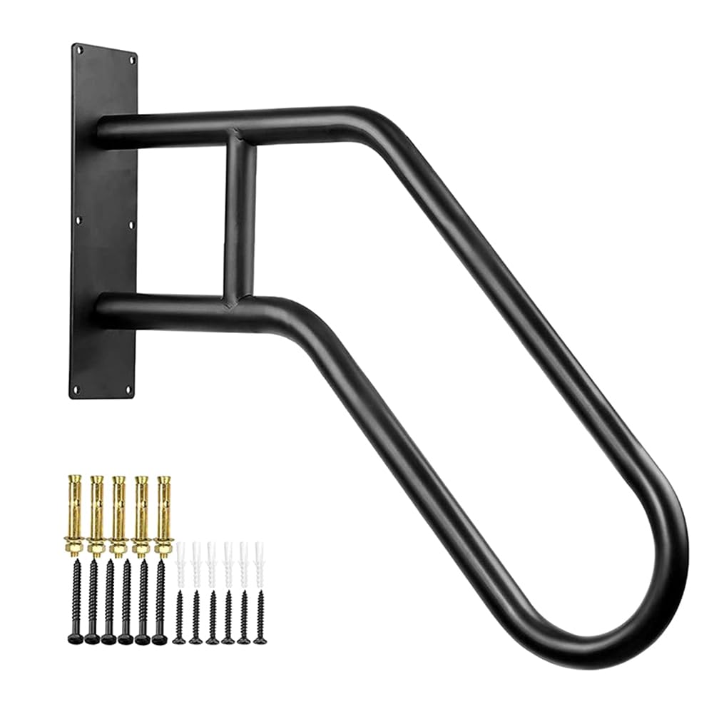 ximie Handrails Iron Handrails for Outdoor, 1 to 3 Steps Stairs Wall Mounted for the Elderly, Disabled, Pregnant Women
