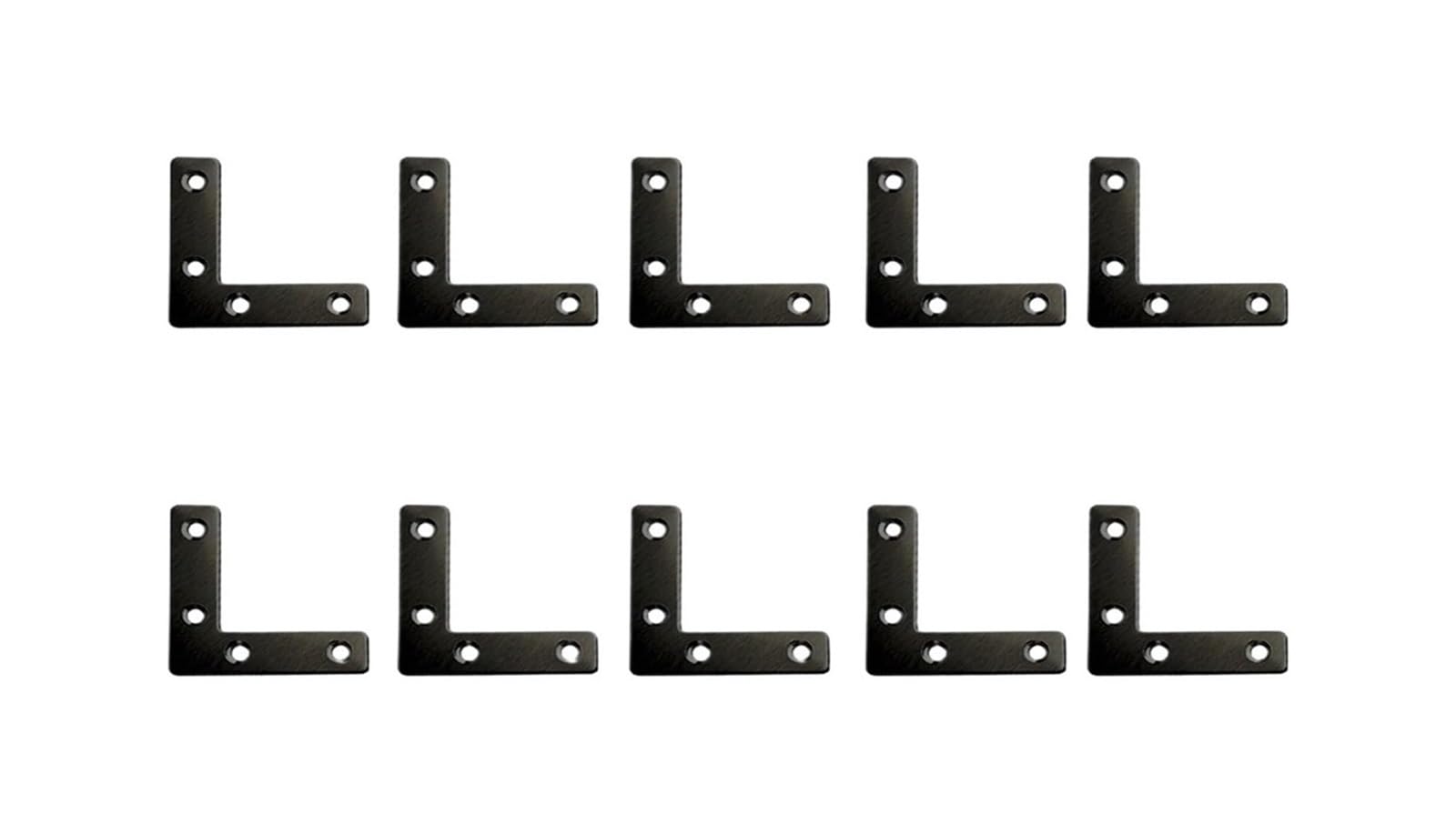 Angle Brackets, L Brackets 10Pcs Triangular Flat Fixed Corner Code(L-black-10pcs)