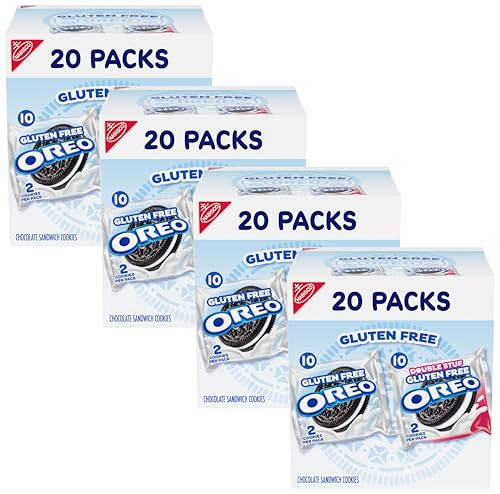 Image of OREO Gluten Free Original & Double Stuf Chocolate Sandwich Cookies Variety Pack, Gluten Free Cookies, 20 Count (Pack of 4)