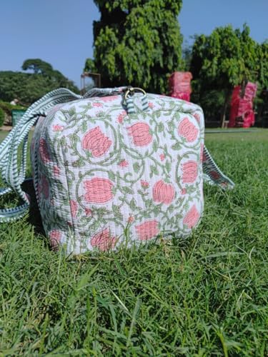 Large Size Beautiful Block Print Cotton Quilted Duffle Bag,Decoratulive Weekender Bags,Indian Handmade Floral Print Travel Overnight Bags4