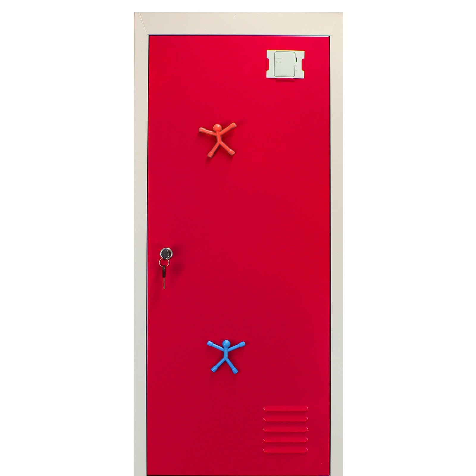 Monster Racking 3 Casiers à 2 Portes en métal, à Plat Rouge & Gris Métal Verrouillable Vestiaire Salle de Sport