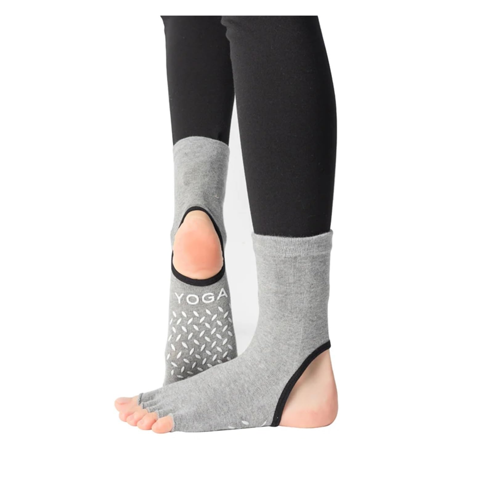 Pilates Socken Rutschfeste Zehenlose Pilates-Socken Mit Fünf Fingern, Baumwolle, Yoga-Socken For Frauen, Fitness, Sport, Tanz, Ballett, Knöchelsocken For Damen
