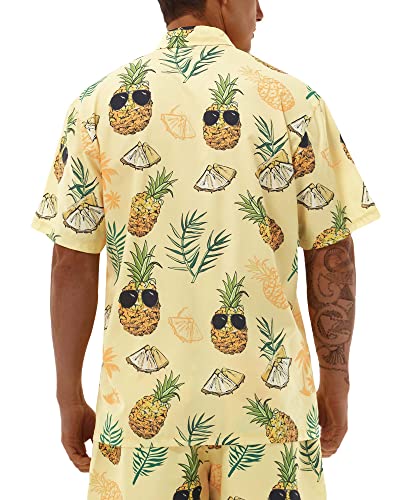 Hawaiian Shirts for Men Short Sleeve Casual Button Down Shirt Summer Beach Aloha Shirt Holiday Party Tropical Print3
